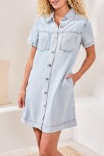 Load image into Gallery viewer, Tribal Denim Shirt Dress

