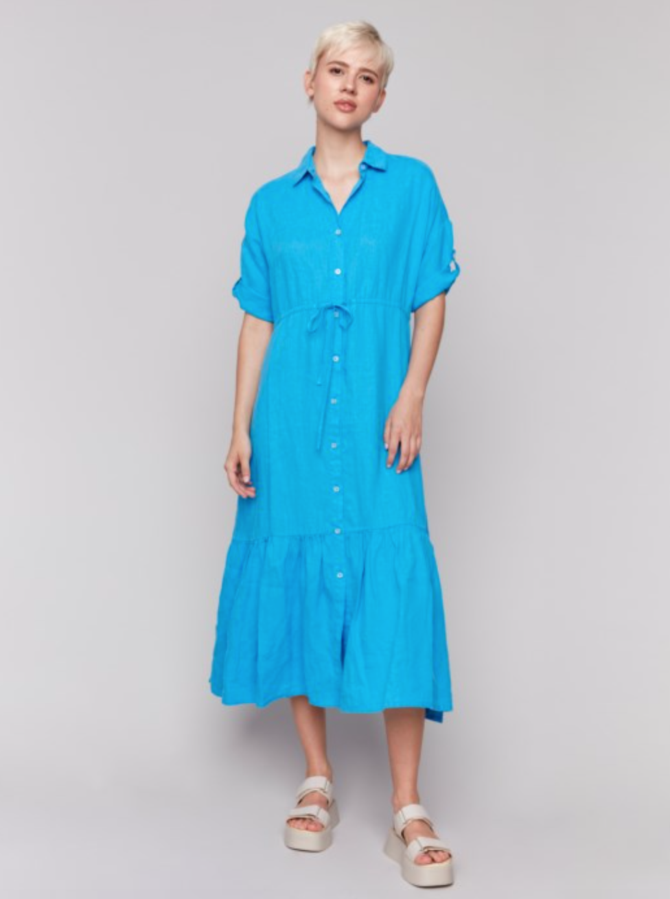 Charlie B Long Button Front Dress