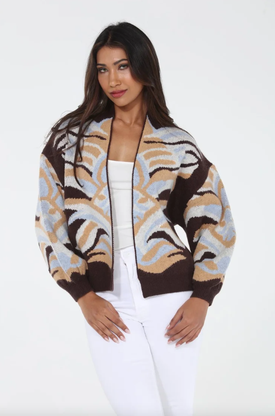 Rain and Rose Brown Cardigan