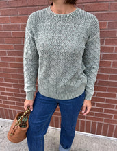 Load image into Gallery viewer, Charlie B Cotton Blend Pointelle Crew Sweater
