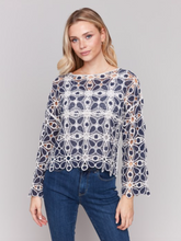 Load image into Gallery viewer, Charlie B 3/4 Sleeve Crochet Top
