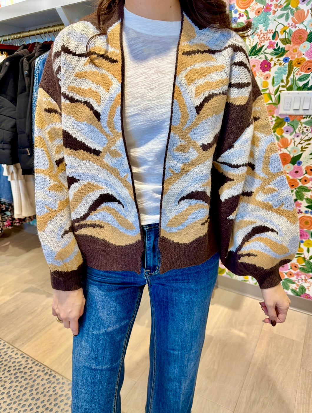 Rain and Rose Brown Cardigan