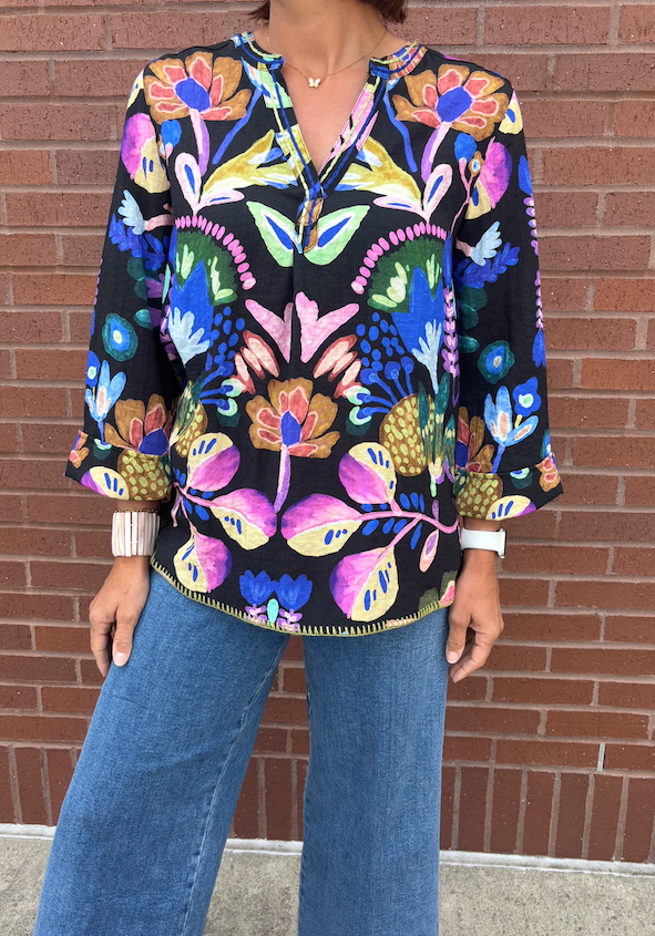 Split Multi 3/4 Sleeve Top