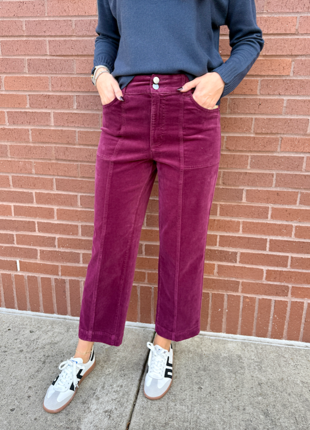 True Luxe Front Seam Twill Crop Pant