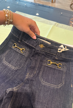 Load image into Gallery viewer, Charlie B Cropped Stretch Denim with Horsebit
