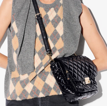 Load image into Gallery viewer, MZ Wallace Blk Lacquer Medium Crosby Lock Crossbody
