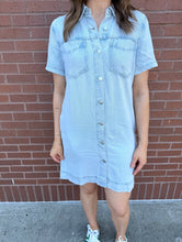 Load image into Gallery viewer, Tribal Denim Shirt Dress
