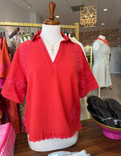 Load image into Gallery viewer, Tru Luxe Cord Embroidered Scallop Edge Top
