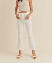 Load image into Gallery viewer, Just Black Denim HR Tonal Crop Flare White
