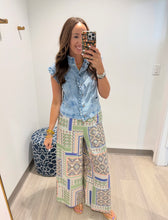 Load image into Gallery viewer, Tru Luxe Ruffle Shoulder Denim Top
