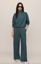 Load image into Gallery viewer, Z Supply Gate Check Emerald Modal Sweatshirt
