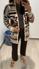 Load image into Gallery viewer, Charlie B Rosewood Jacquard Cardigan
