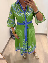 Load image into Gallery viewer, Isla Payal Fleur Green Cape Midi
