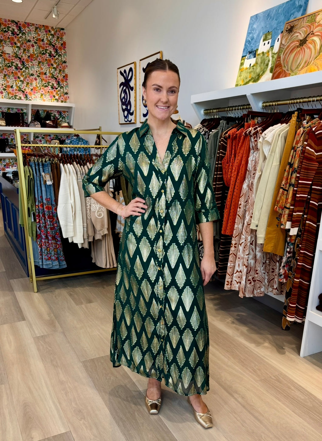 Beau and Ro Emerald Deco Eloise Dress