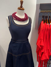 Load image into Gallery viewer, Moon River Mixed Media Denim Midi
