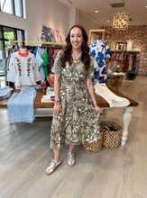 Load image into Gallery viewer, Apricot Palm Print Tiered Dress
