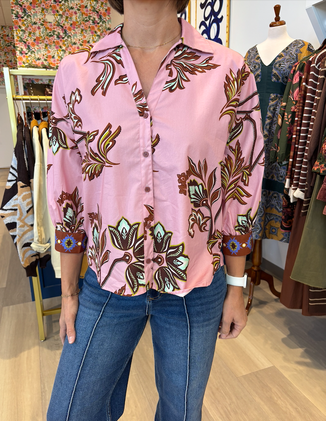 Maude Floral Motif Elsa Top