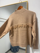 Load image into Gallery viewer, Charlie B Mock Neck Fringe Sweater
