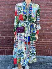 Load image into Gallery viewer, John Mark Mixed Print Button Front Dress

