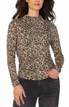Load image into Gallery viewer, Liverpool Geo Ikat Mock Neck Knit Top
