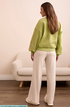 Load image into Gallery viewer, Tribal Wasabi Crew Neck Embroidered Top
