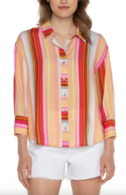 Load image into Gallery viewer, Liverpool Berry Stripe Button Up Shirt
