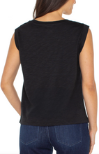 Load image into Gallery viewer, Liverpool Sleeveless Knit Woven Top
