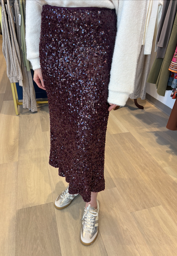 Moon River Sequin Midi Skirt