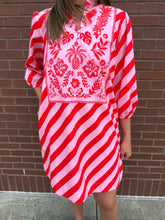 Load image into Gallery viewer, Maude Scarlet Slash Brooke Dress
