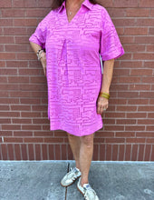 Load image into Gallery viewer, Tribal Wisteria Collar Tunic Dress
