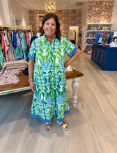 Load image into Gallery viewer, Isla Payal Ikat Green Sydney Shirtdress
