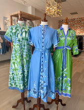 Load image into Gallery viewer, Isla Payal Ikat Green Sydney Shirtdress

