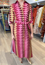 Load image into Gallery viewer, Beau and Ro Bagru Triangle Cranberry Eloise Dress
