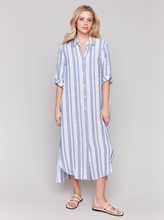 Load image into Gallery viewer, Charlie B Striped Linen Tunic Dress
