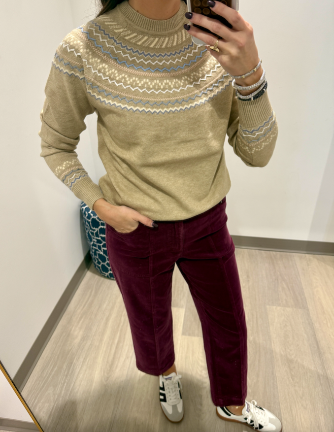 Charlie B Jacquard Fair Isle Sweater