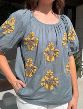 Load image into Gallery viewer, Ivy Jane Applique Peasant Top
