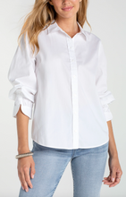 Load image into Gallery viewer, Liverpool Adjustable Sleeve Button Front Blouse
