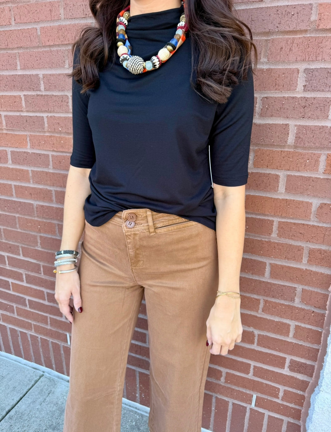 Tribal Funnel Neck Top