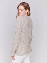 Load image into Gallery viewer, Charlie B Metallic Cable Knit Sweater
