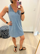 Load image into Gallery viewer, Z Supply Sloane V Neck Knit Denim Dress
