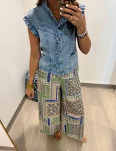 Load image into Gallery viewer, Tru Luxe Ruffle Shoulder Denim Top
