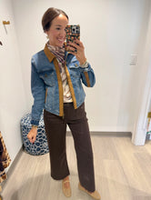 Load image into Gallery viewer, Tribal Suede Zip Front Denim Jacket
