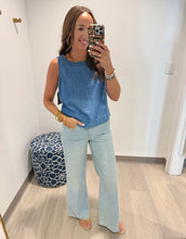 Load image into Gallery viewer, Tru Luxe Denim Top Braided Necktrim
