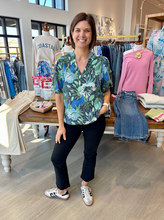 Load image into Gallery viewer, La Mer Luxe Peacock Garden Lizzie Top
