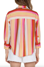 Load image into Gallery viewer, Liverpool Berry Stripe Button Up Shirt
