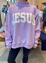 Load image into Gallery viewer, Jesus Embroidered Mock Neck Sweatshirt
