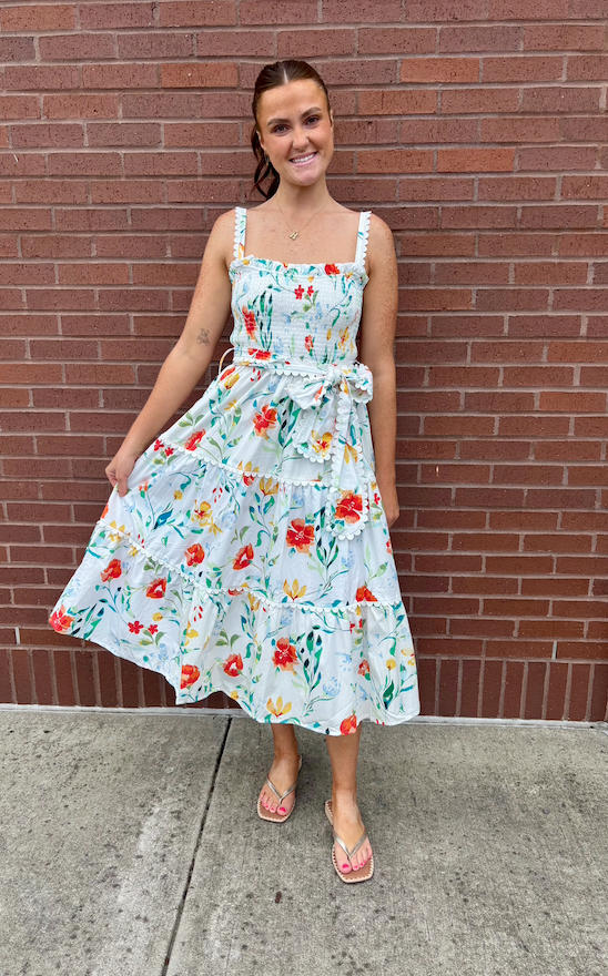 Prosperina Wild Poppies Darcy Midi Dress