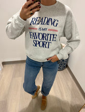 Load image into Gallery viewer, Reading Is My Fav Sport Raglan Crew
