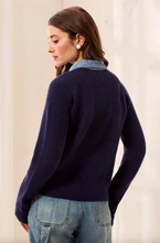 Load image into Gallery viewer, Tribal Denim Mixed Media Sweater
