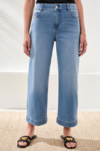 Load image into Gallery viewer, Tribal Coastal Blue Audrey Hugging Wide Crop Jean
